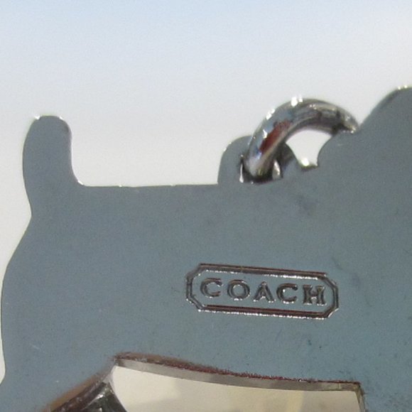 Coach Dog Key Ring Designed White Crystals Collar - Picture 10 of 13